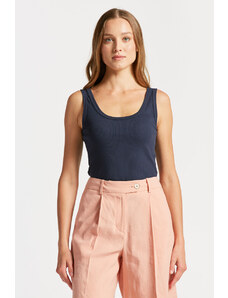 TOP GANT SLIM RIBBED TANK TOP modrá M