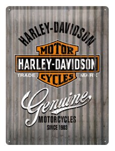 Nostalgic Art Plechová cedule Harley-Davidson Genuine 40 x 30 cm