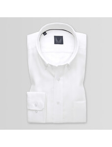 Willsoor Pánská klasická košile bílé barvy s materiálem typu oxford 14916