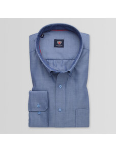 Willsoor Pánská klasická košile modré barvy s jemným vzorem 14920