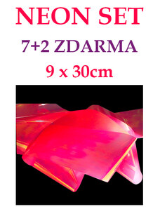 Sada Zdobicí fólie na nehty Neon Glass, 30cm - 7+2 ZDARMA