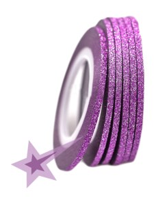 Samolepící zdobící páska na nehty sparkle fialová, 2mm