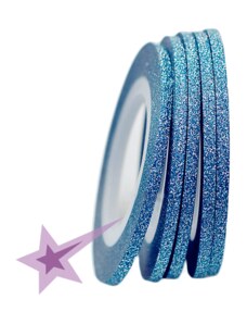 Samolepící zdobící páska na nehty sparkle modrá, 2mm