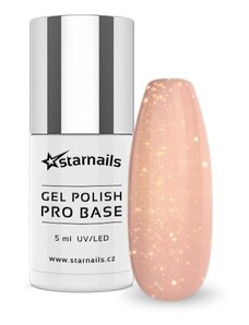 UV/LED Gel Polish Pro Base Cover, 5ml - Glitter Beige - kamuflážní báze