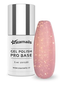 UV/LED Gel Polish Pro Base Cover, 5ml - Glitter Blush - kamuflážní báze