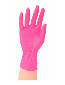 Nitrilové rukavice bez latexu, růžové (S) - 50 párů