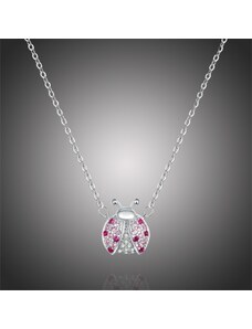 GRACE Silver Jewellery Stříbrný náhrdelník se zirkony Beruška, stříbro 925/1000