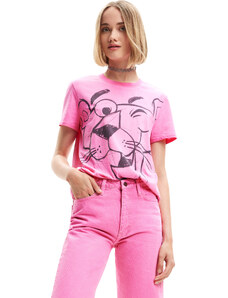 Desigual Dámské triko Ts Pink Panther Regular Fit 23SWTK813056 S