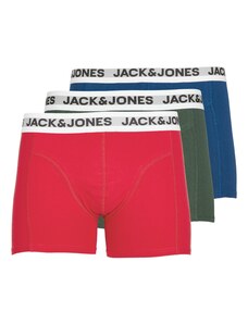 JACK & JONES Boxerky červená / černá / bílá