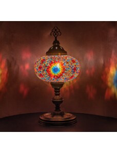 Krásy Orientu Orientální skleněná mozaiková stolní lampa Isra - ø skla 24 cm