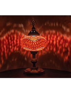 Krásy Orientu Orientální skleněná mozaiková stolní lampa Arzu - ø skla 24 cm