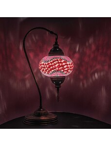 Krásy Orientu Orientální skleněná mozaiková stolní lampa Yara - Swan - ø skla 16 cm