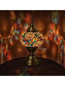 Krásy Orientu Orientální skleněná mozaiková stolní lampa Esila - ø skla 16 cm