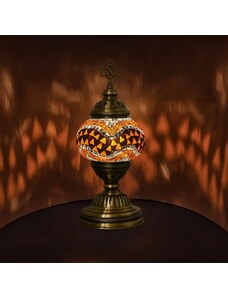 Krásy Orientu Orientální skleněná mozaiková stolní lampa Konya - ø skla 12 cm