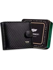 Peterson Pánská kožená karbonová peněženka s přezkou (GPPN329)