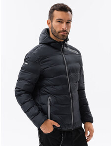 Ombre Clothing Pánská zimní prošívaná bunda - černá C451