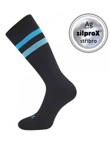 RETRAN antibakteriální sportovní ponožky VoXX černá/tyrkysová 39-42