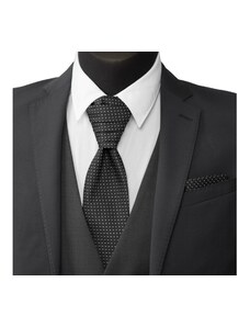 Quentino Černá svatební kravata s kapesníčkem - Regata