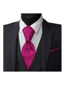 Quentino Cyklamově růžová svatební kravata s kapesníčkem - Regata