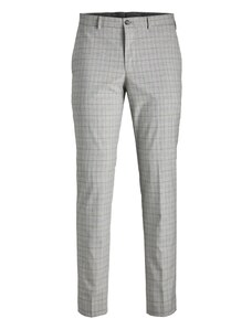 JACK & JONES Kalhoty s puky 'Solaris' hnědá / šedý melír / bílá