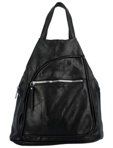 INT COMPANY Trendový dámský koženkový batůžek Taran, černá
