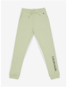 Světle zelené holčičí tepláky Calvin Klein Jeans - Holky