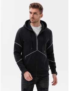 Ombre Clothing Pánská mikina na zip s kapucí - černá V1 B1421