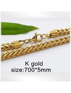 Ocelový náhrdelník ve zlaté barvě - 700x5mm