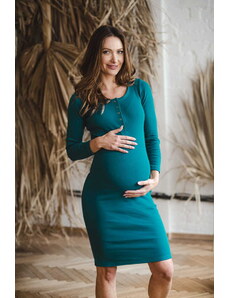 milk & love Těhotenské, kojící šaty Tummy Emerald