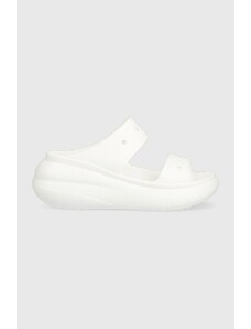 Pantofle Crocs CLASSIC CRUSH SANDAL dámské, bílá barva, na platformě, 207670, 207670.100-100