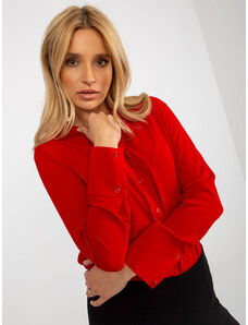 Fashionhunters Červená elegantní klasická košile s límečkem