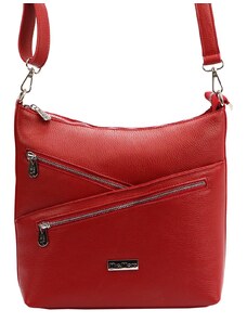 Kožená crossbody kabelka MiaMore 01-033 červená