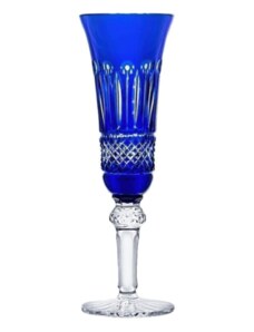 Bohemia Crystal Broušené sklenice na šampaňské Tomy modrá 155 ml (set po 6 ks)