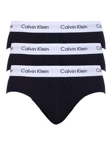 Sada tří černých classic fit slipů Calvin Klein Underwear