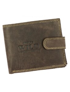 Hnědá pánská peněženka z broušené kůže RFID v krabičce WILD