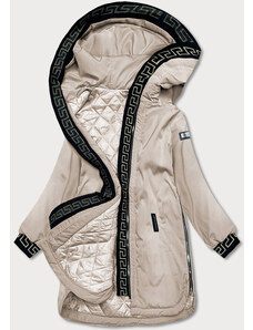 Tmavě béžová dámská bunda s kapucí model 18035532 - S'WEST