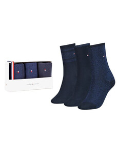 Tommy Hilfiger dámské modré ponožky 3 pack