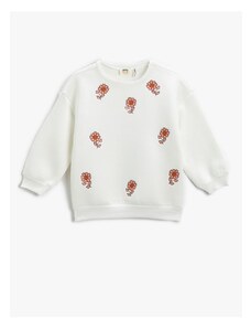 Koton Floral Printed Sweatshirt Long Sleeve Crew Neck Raised