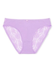 VICTORIA'S SECRET Dámské fialové kalhotky s krajkou Cotton Bikini Panty Purple Petal