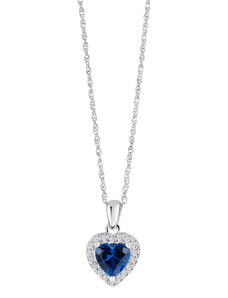 Stříbrný přívěsek Velvet Heart, srdce s kubickou zirkonií Preciosa, 5370 68 modré/safír