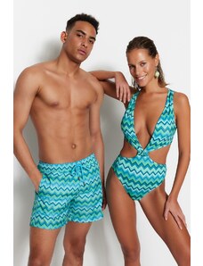 Trendyol Multi Color Standard Size Swimwear Marine Shorts