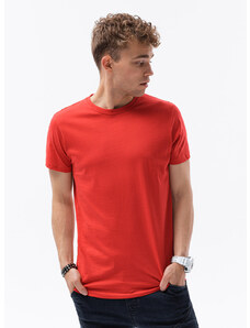 Ombre Clothing Pánské tričko bez potisku - červená S1224