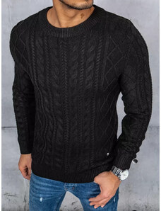 BASIC Černý pletený svetr Černá