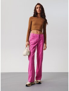 Sinsay - Kalhoty cargo - růžová