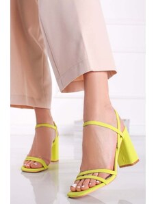 Ideal Žluté sandály na hrubém podpatku Savannah