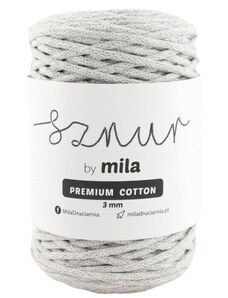 Bavlněná šňůra MILA Premium Cotton 3 mm - šedá jasná