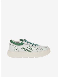 Zeleno-bílé dámské kožené tenisky Love Moschino - Dámské