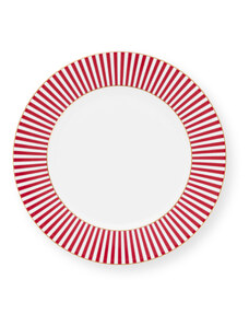 Pip Studio Royal stripes talíř Ø17cm, bílo-tmavě růžový