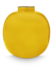 Pip Studio kovová váza 23cm, žlutá
