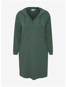 Zelené mikinové šaty s kapucí Fransa - Dámské